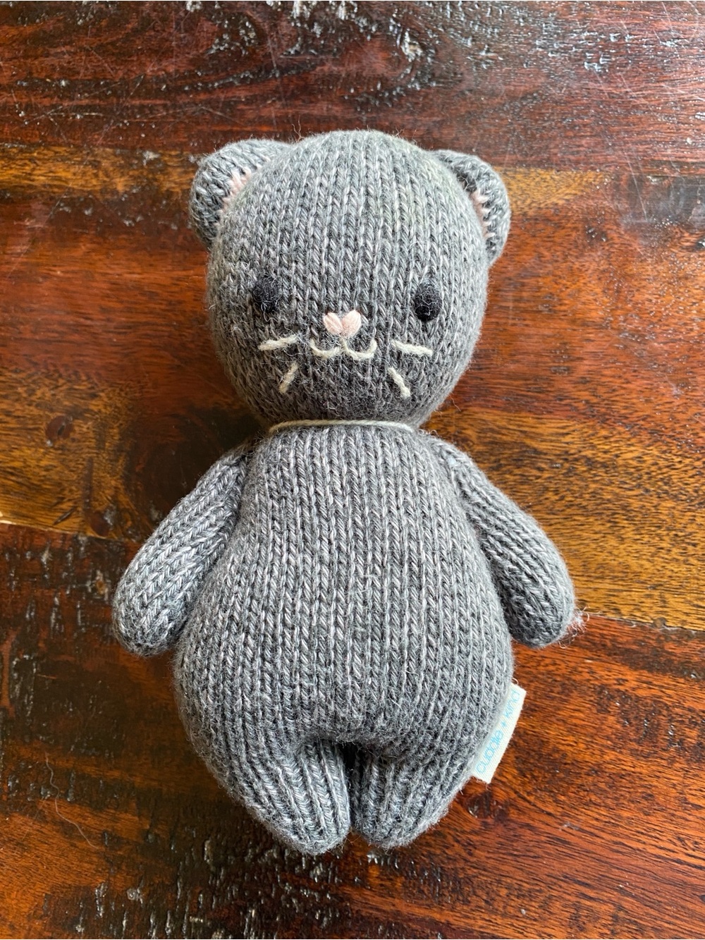 Cuddle + Kind Baby Kitten in Charcoal cat soft toy plush hand made heirloom